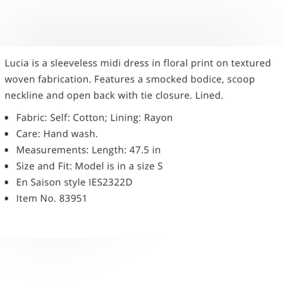 En Saison Lucia Dress Natural Size Large - Picture 3 of 9